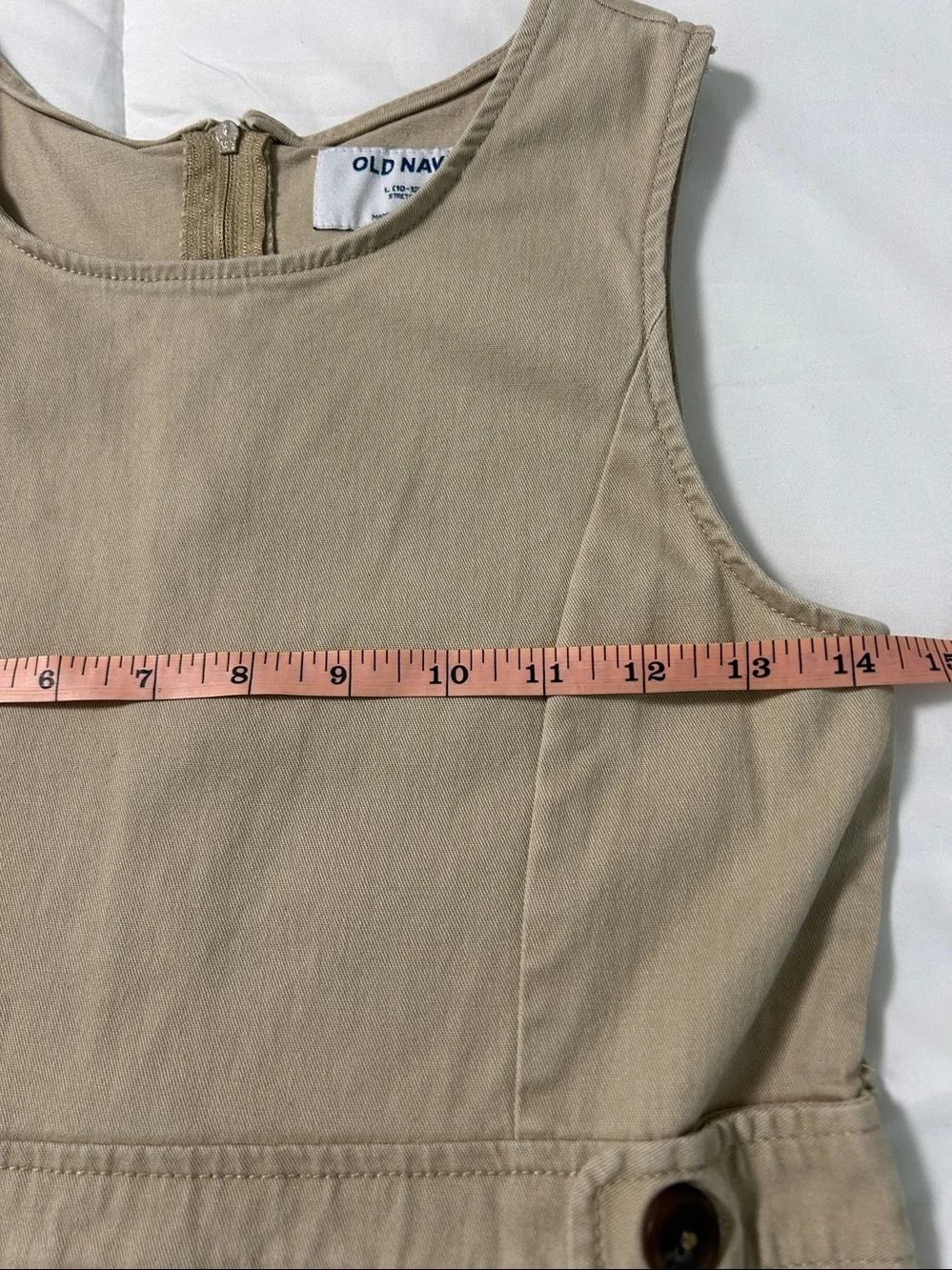 Old Navy Girls Tan Sleeveless A-Line School Dress Uniform -Jumper Size L 10-12